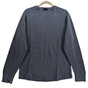 Banana Republic Double Knit Shirt S Vintage Indigo Blue‎ Crewneck Layer Classic